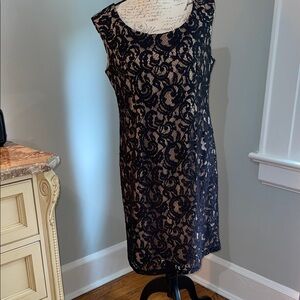 Adrianna Papell Lace Midi LBD (Size 12 Petite)
